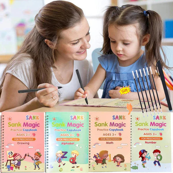 KIT DE 4 CUADERNOS MAGICOS REUTILIZABLES ✨🌈